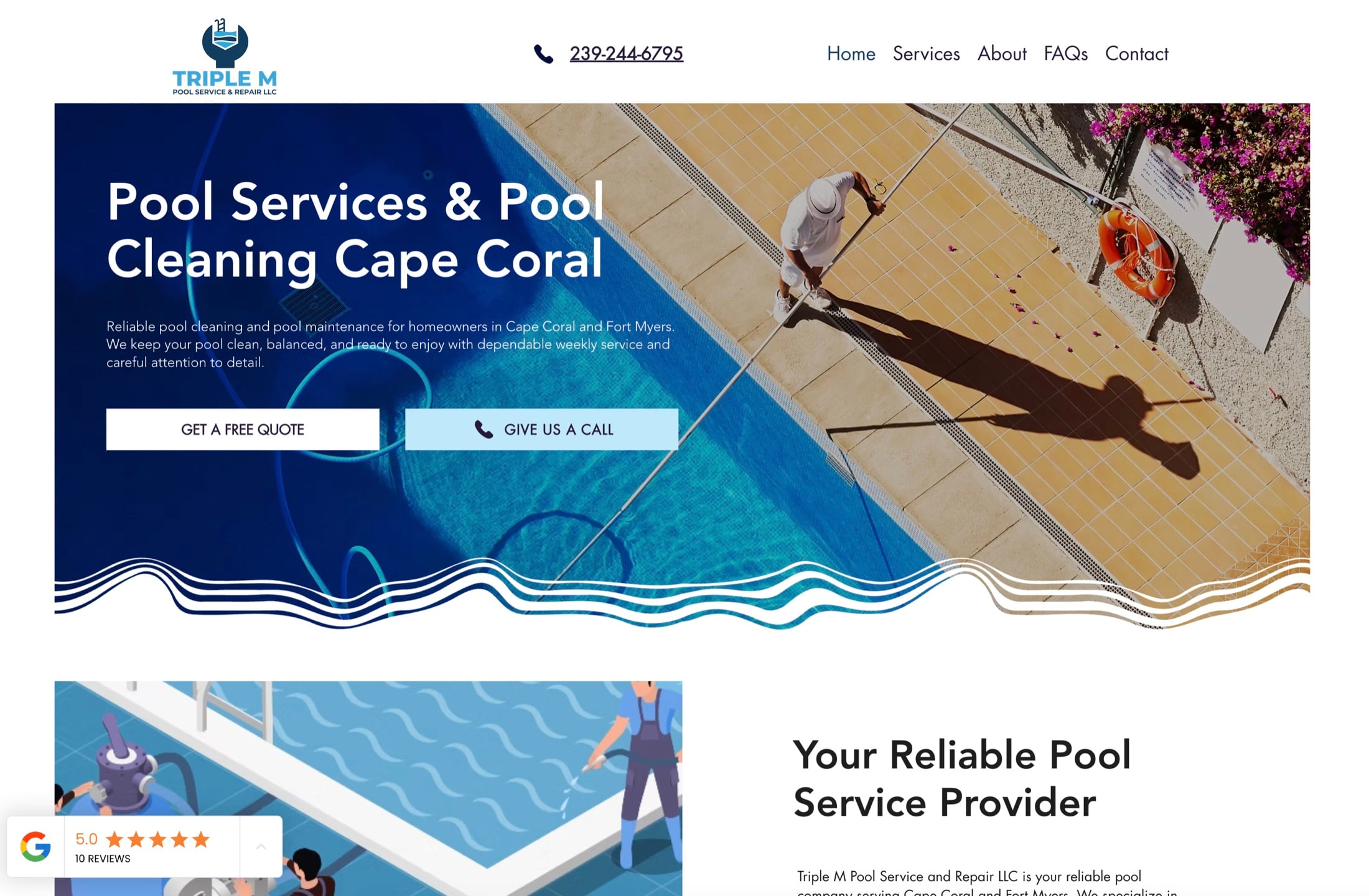 Triple M Pool Service and Repair homepage